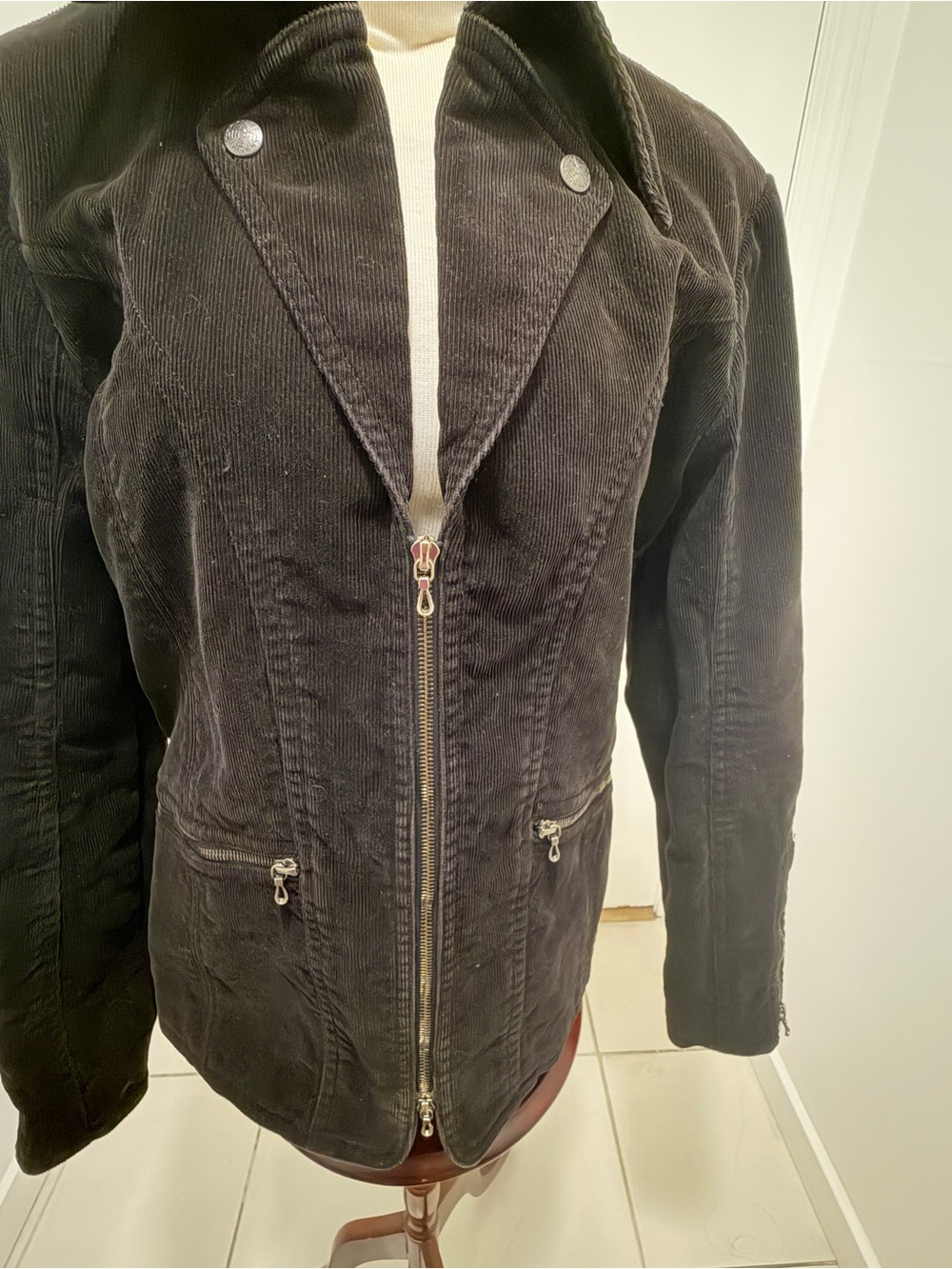 Shellac Brown Corduroy Rider Zip-Up Jacket - Picture 3 of 13